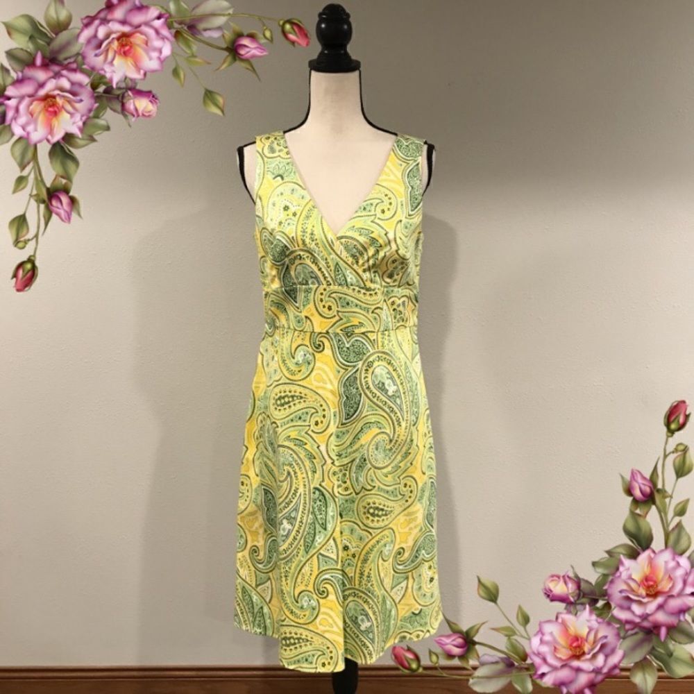 ‎Paisley print v-neck sleeveless dress